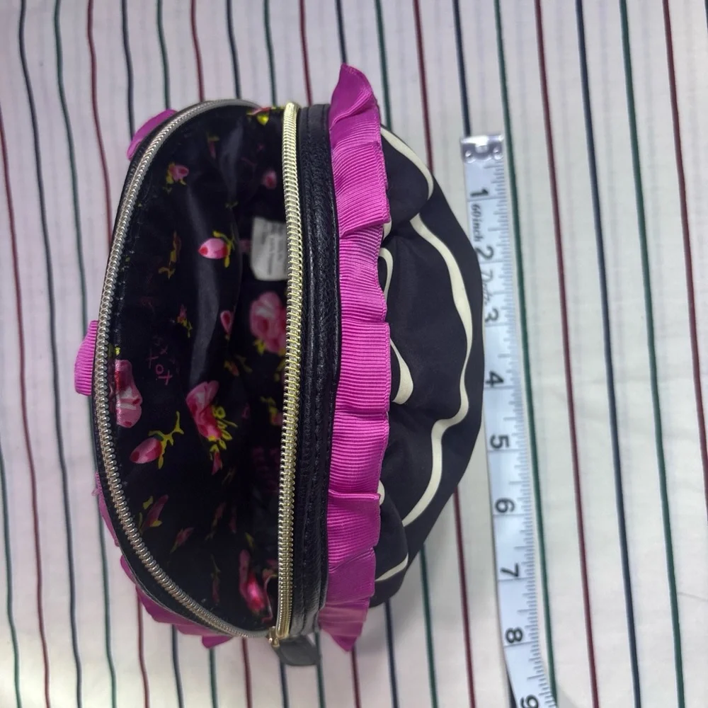 LeSportsac Striped Cosmetic Bag -‎ Black and Pink
